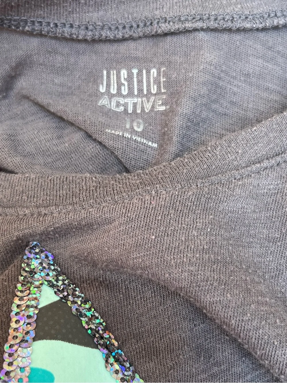 Justice Active Girls Size 10 Sleeveless Tank Top Camo Star Sequin Athletic